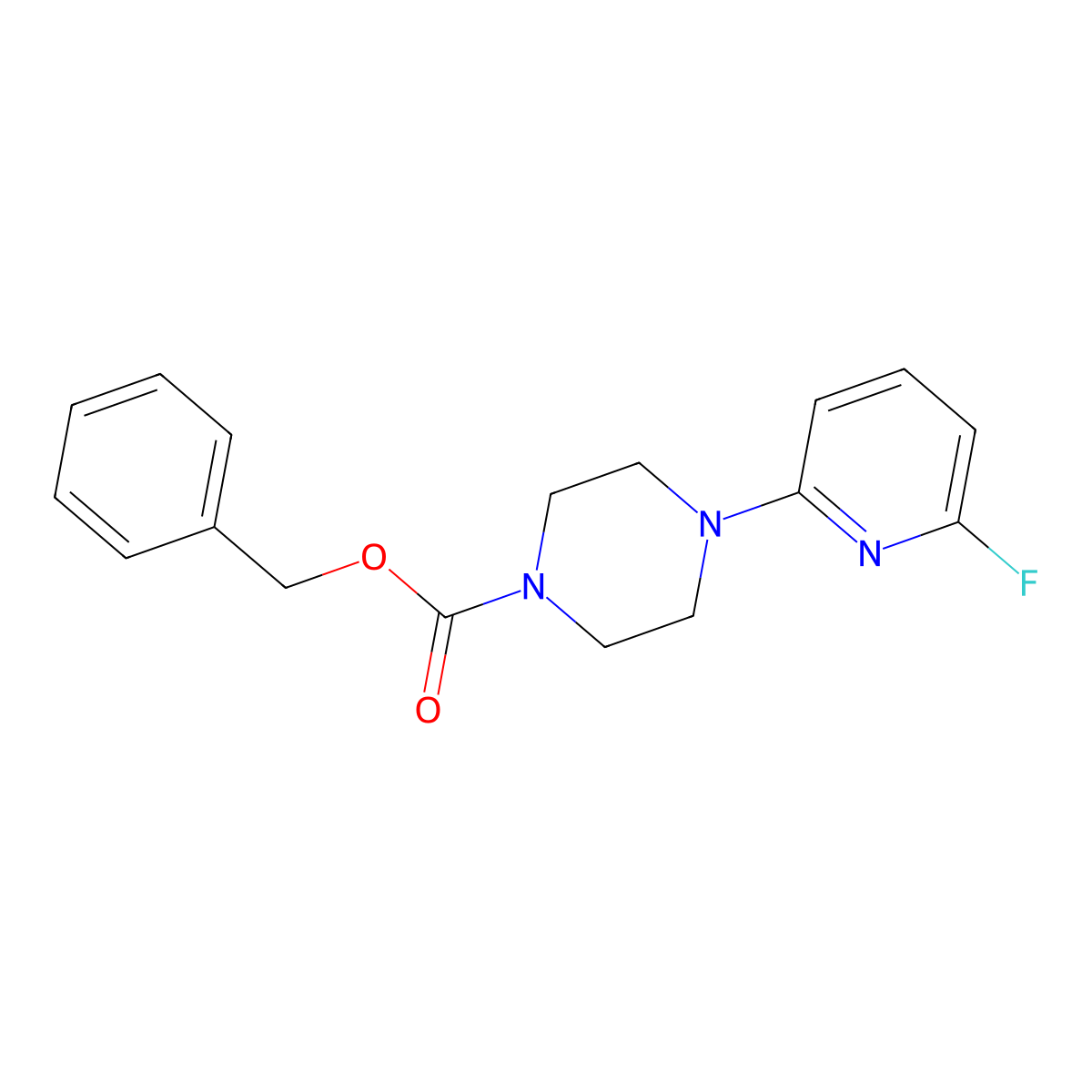 Benzyl 4-(6-fluoropyridin-2-yl)piperazine-1-carboxylate molecular structure, CAS 2423329-82-0