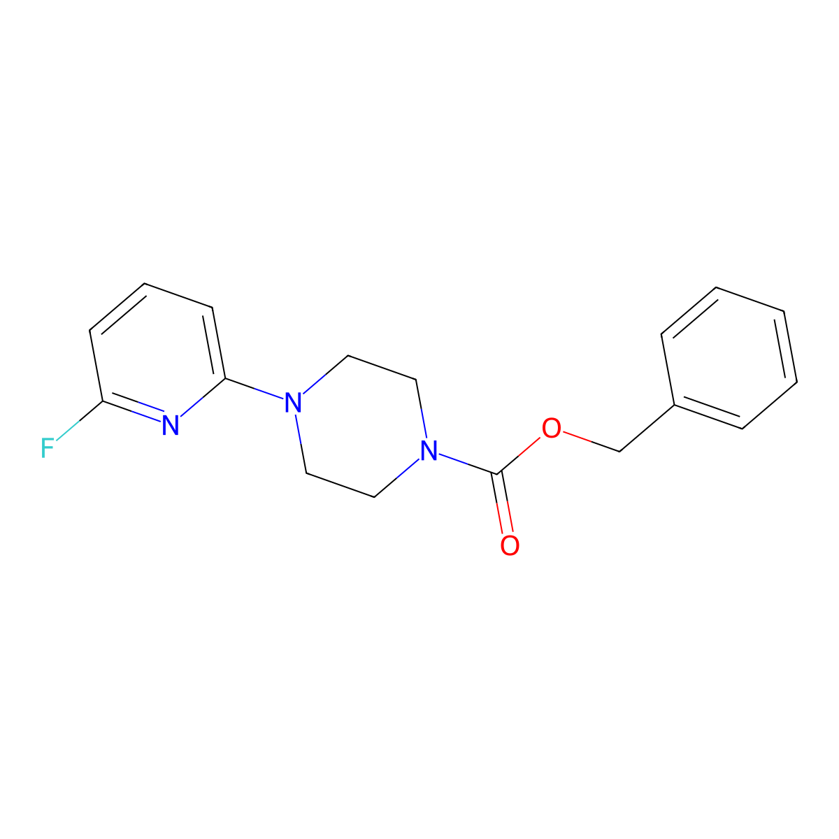 Benzyl 4-(6-fluoropyridin-2-yl)piperazine-1-carboxylate molecular structure, CAS 2423329-82-0