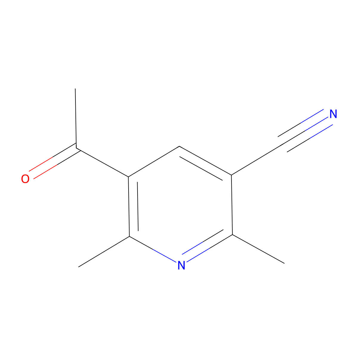 5-Acetyl-2,6-dimethylnicotinonitrile molecular structure, CAS 24234-56-8