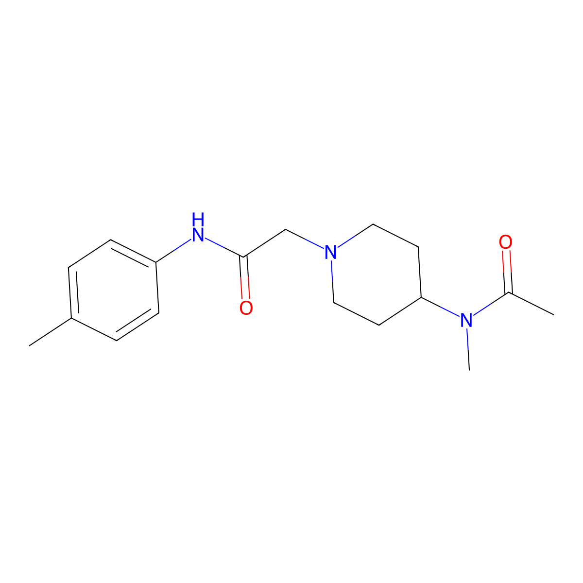 N-methyl-N-(1-{[(4-methylphenyl)carbamoyl]methyl}piperidin-4-yl)acetamide molecular structure, CAS 2423410-27-7