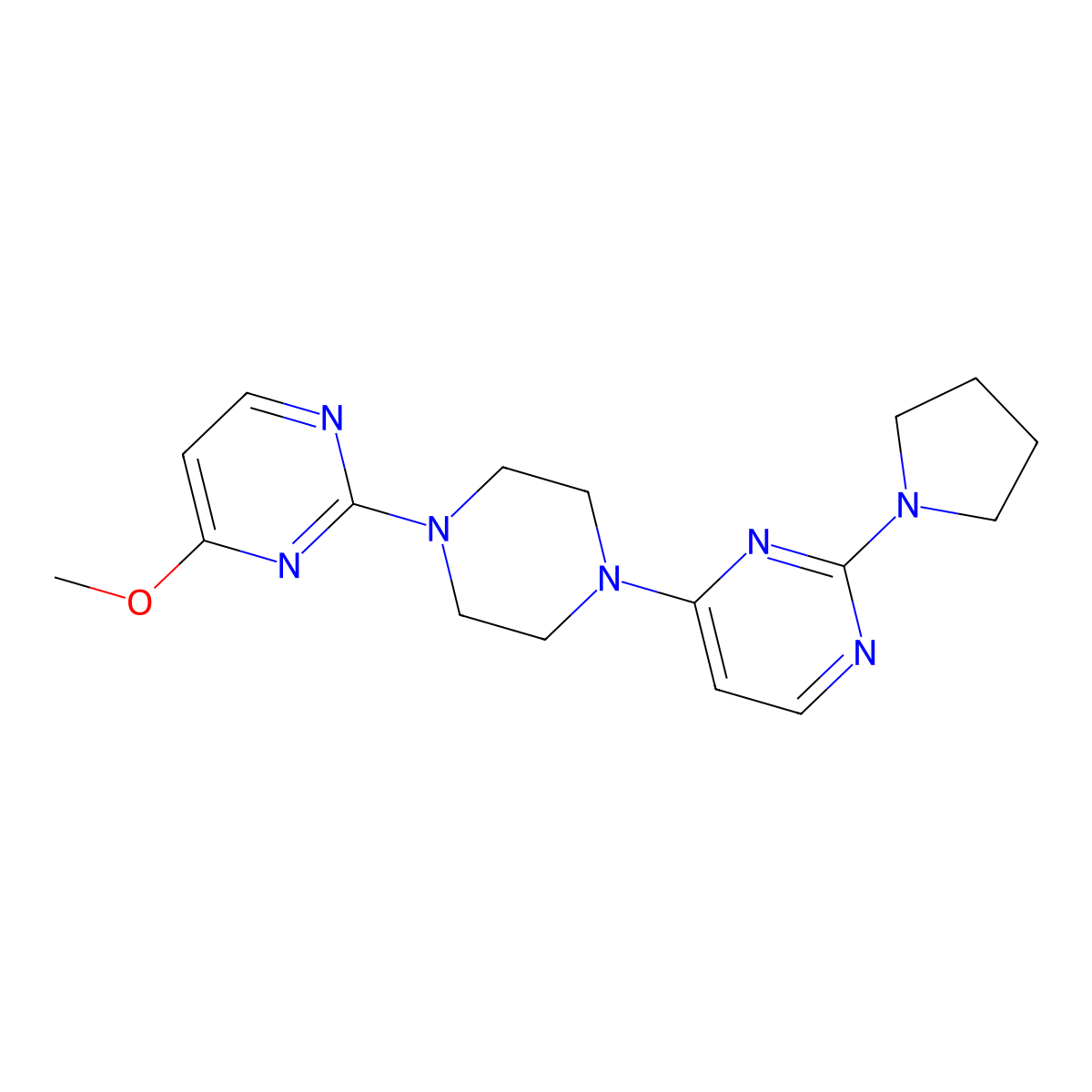 4-[4-(4-Methoxypyrimidin-2-yl)piperazin-1-yl]-2-(pyrrolidin-1-yl)pyrimidine molecular structure, CAS 2423714-69-4