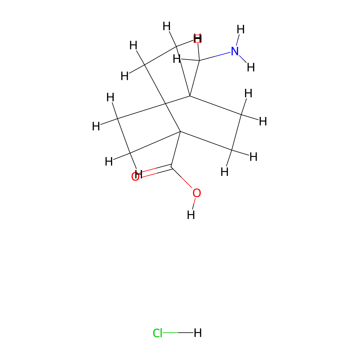 4-(Aminomethyl)bicyclo(2.2.2)octane-1-carboxylic acid hydrochloride molecular structure, CAS 24238-86-6
