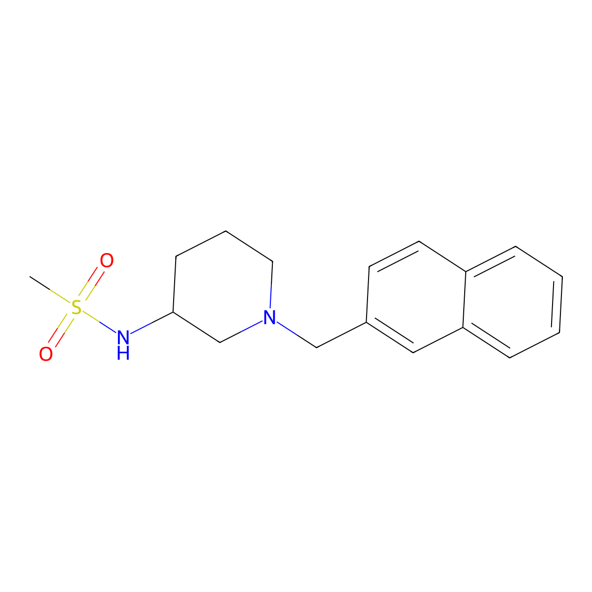 N-{1-[(naphthalen-2-yl)methyl]piperidin-3-yl}methanesulfonamide molecular structure, CAS 2423821-51-4