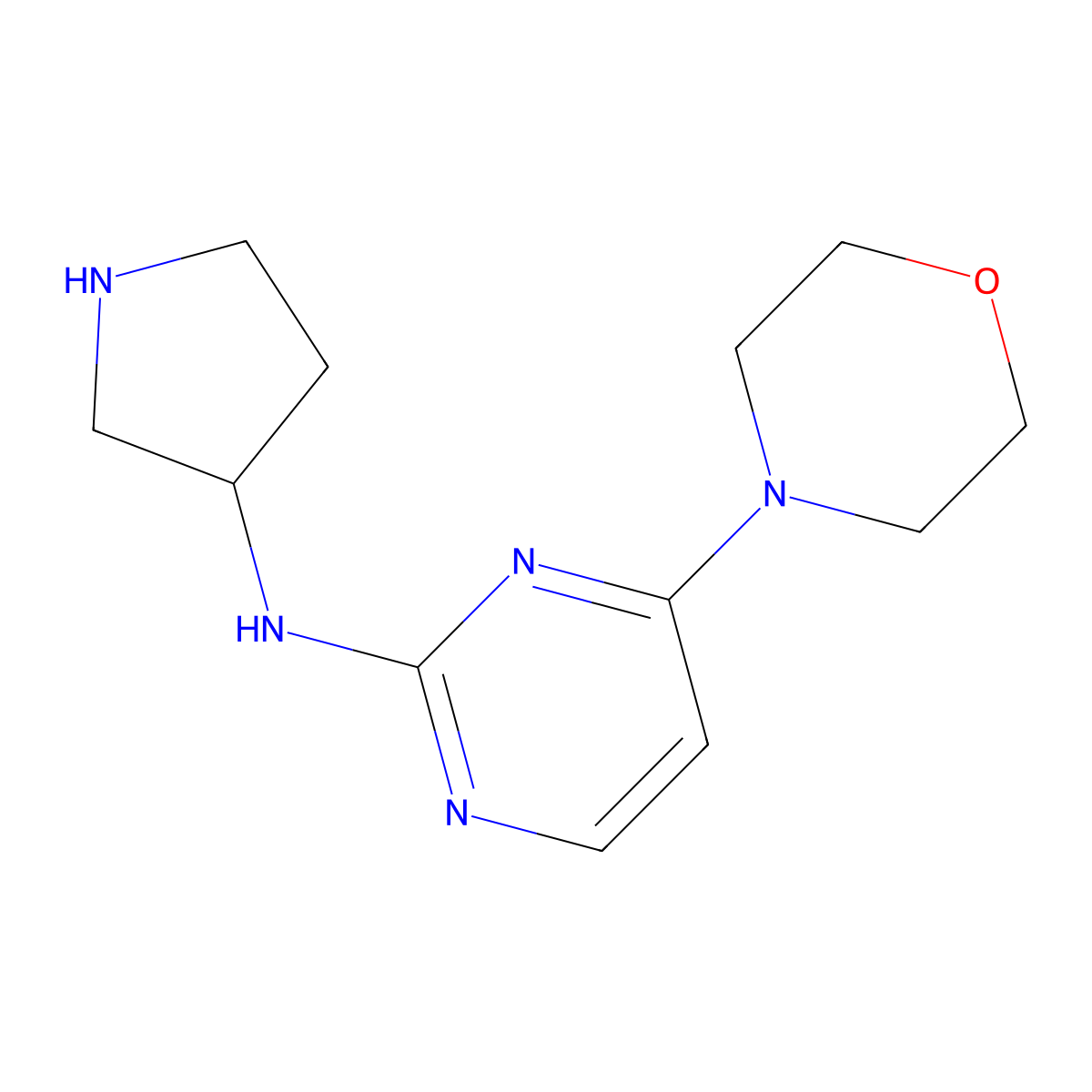 4-(morpholin-4-yl)-N-(pyrrolidin-3-yl)pyrimidin-2-amine molecular structure, CAS 2423856-95-3
