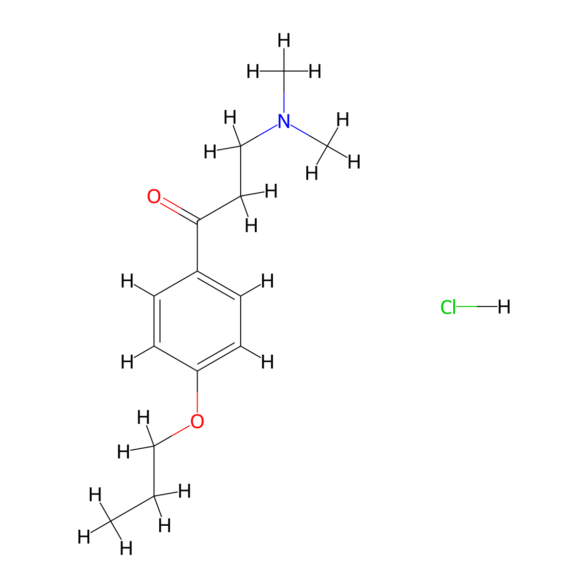 Propiophenone, 3-(dimethylamino)-4'-propoxy-, hydrochloride molecular structure, CAS 24239-57-4