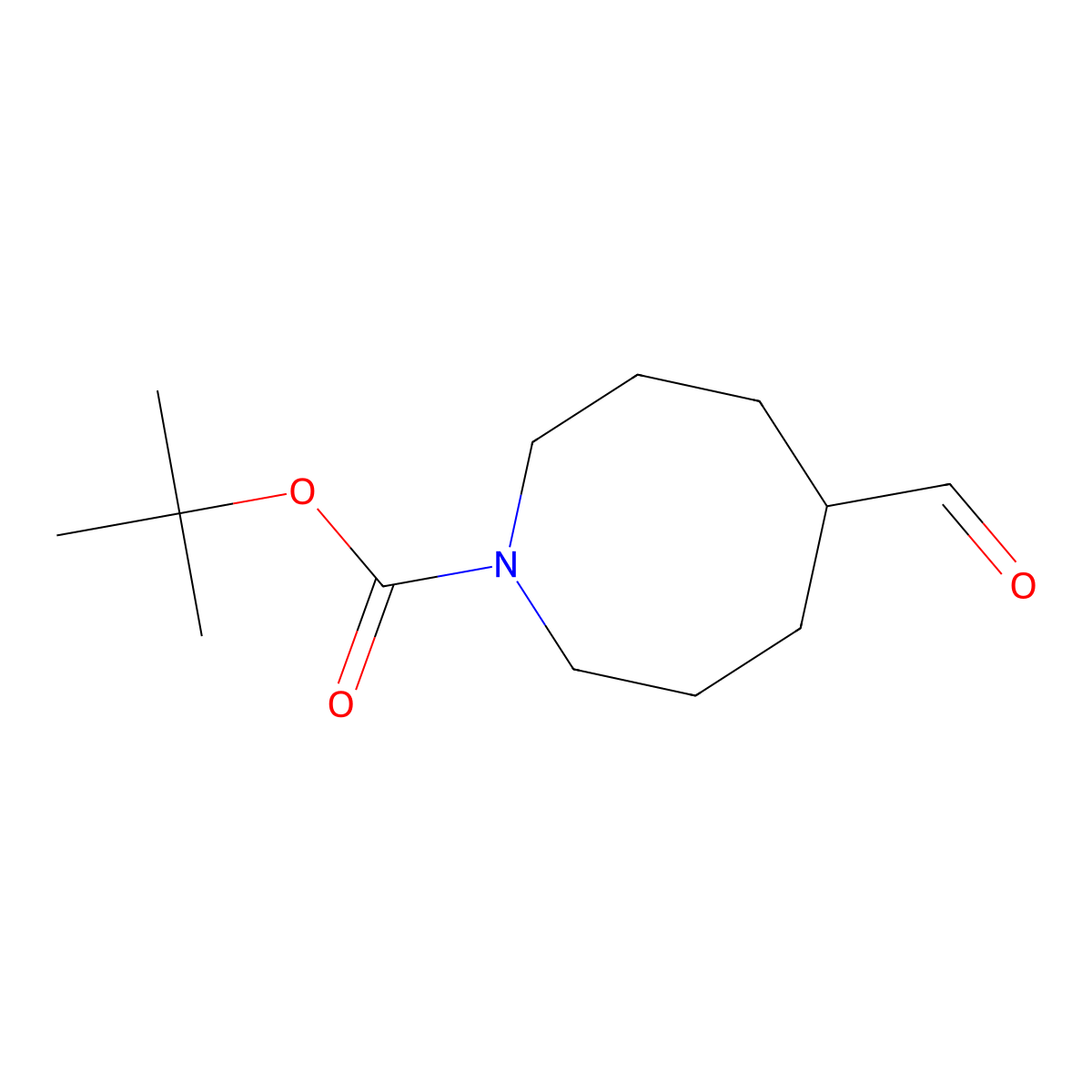 Tert-butyl 5-formylazocane-1-carboxylate molecular structure, CAS 2423977-96-0