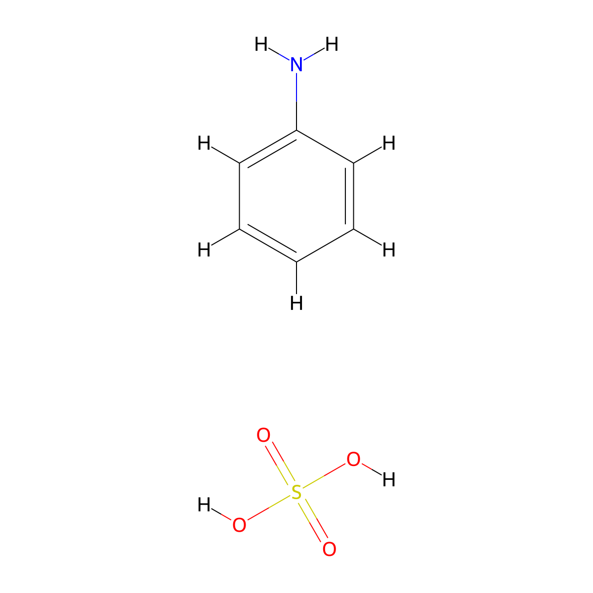 Aniline sulfate molecular structure, CAS 2424-53-5