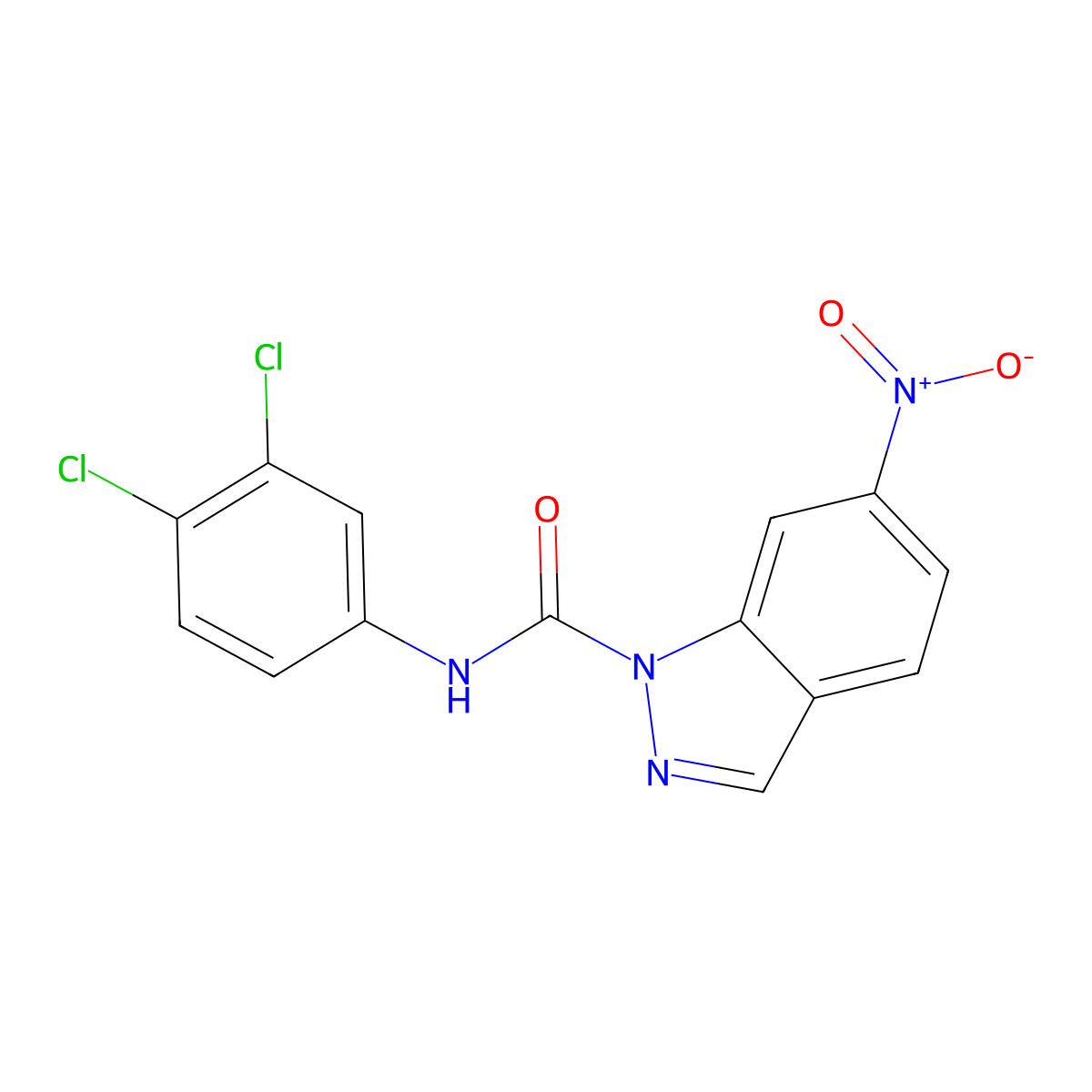 n-(3,4-Dichlorophenyl)-6-nitro-1h-indazole-1-carboxamide molecular structure, CAS 24240-41-3