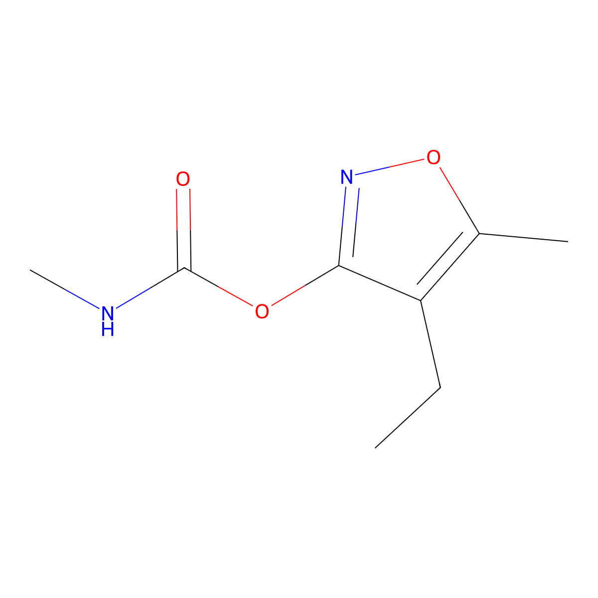 4-ethyl-5-methyl-1,2-oxazol-3-yl N-methylcarbamate molecular structure, CAS 24240-89-9