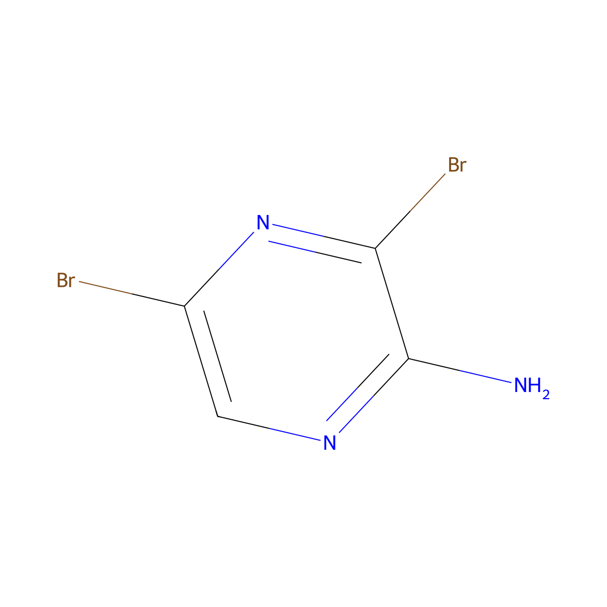 2-Amino-3,5-dibromopyrazine molecular structure, CAS 24241-18-7
