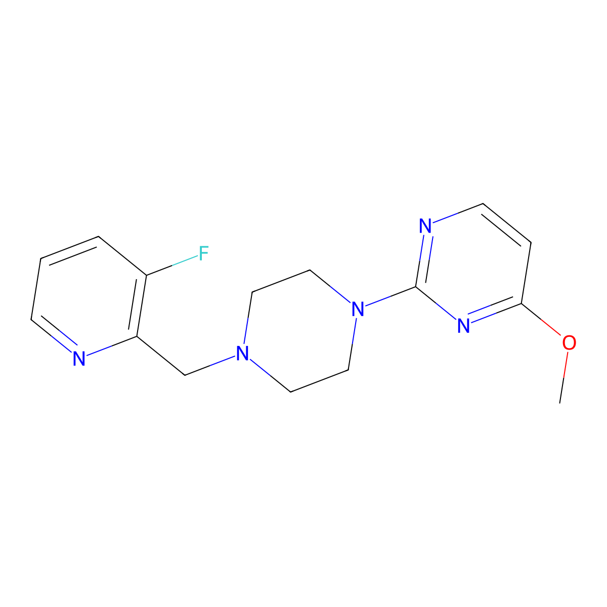 2-{4-[(3-Fluoropyridin-2-yl)methyl]piperazin-1-yl}-4-methoxypyrimidine molecular structure, CAS 2424145-61-7