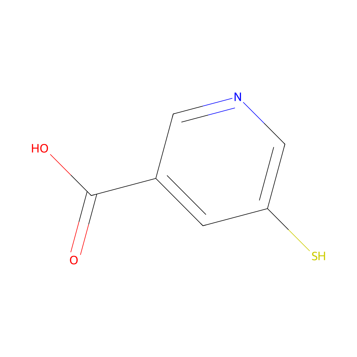 5-Sulfanylpyridine-3-carboxylic acid molecular structure, CAS 24242-21-5