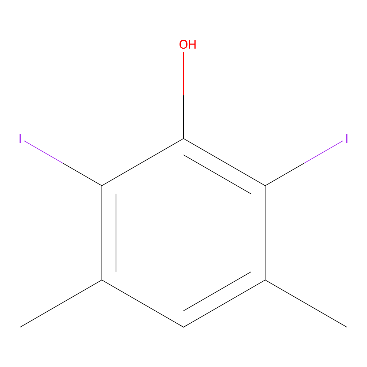 2,6-Diiodo-3,5-dimethylphenol molecular structure, CAS 24242-80-6