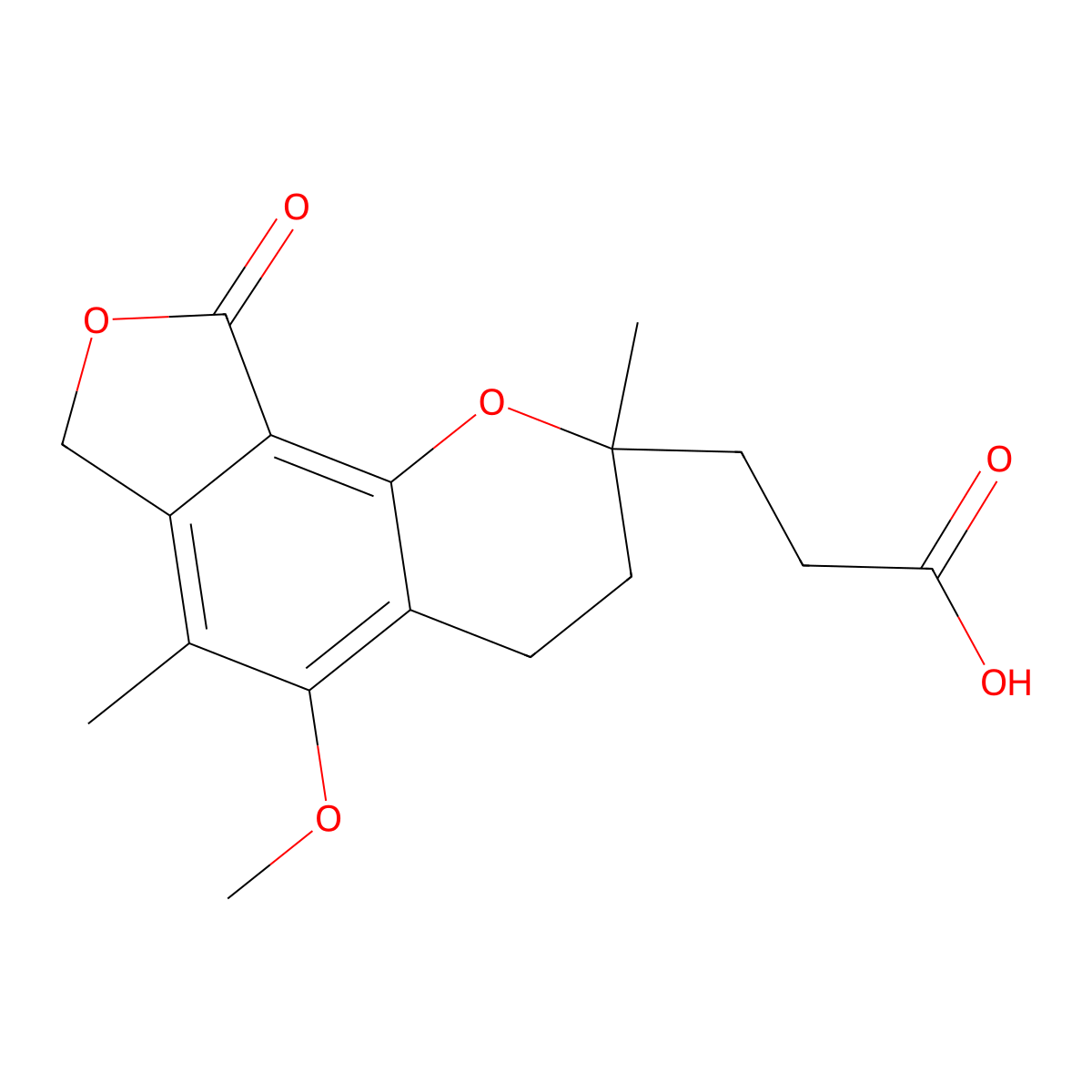 3-(5-methoxy-2,6-dimethyl-9-oxo-4,7-dihydro-3H-furo[3,4-h]chromen-2-yl)propanoic acid molecular structure, CAS 24243-38-7