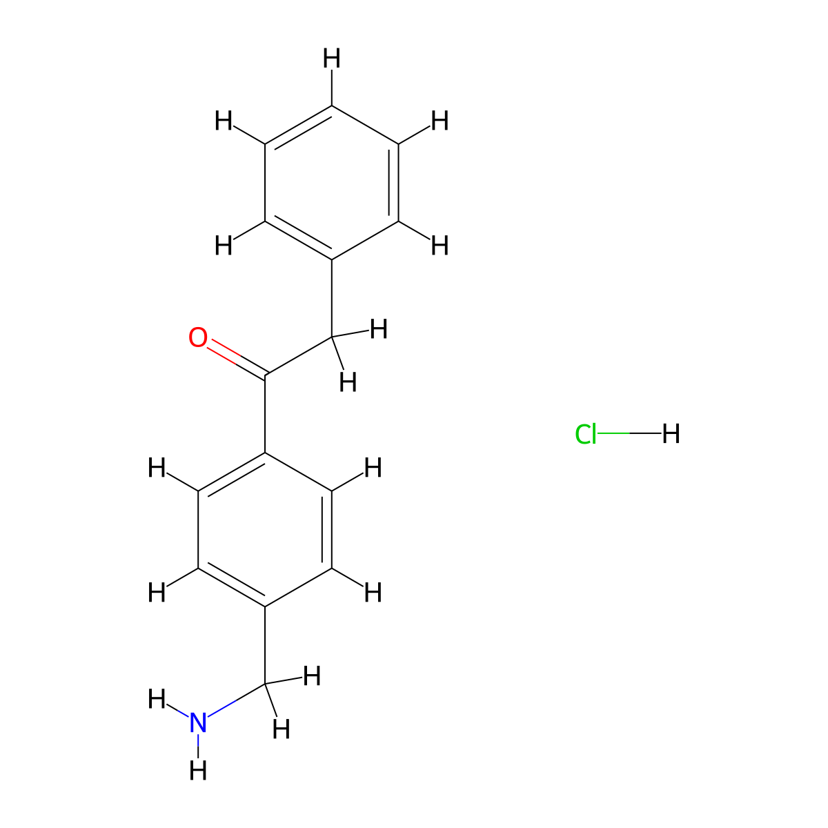 1-(4-(Aminomethyl)phenyl)-2-phenylethanone hydrochloride molecular structure, CAS 24244-39-1