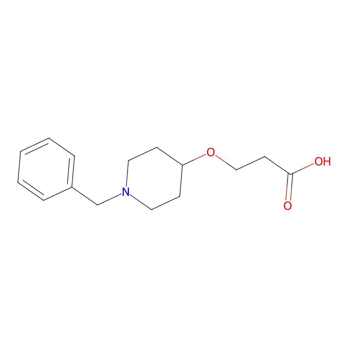 3-[(1-Benzylpiperidin-4-yl)oxy]propanoic acid molecular structure, CAS 242459-60-5