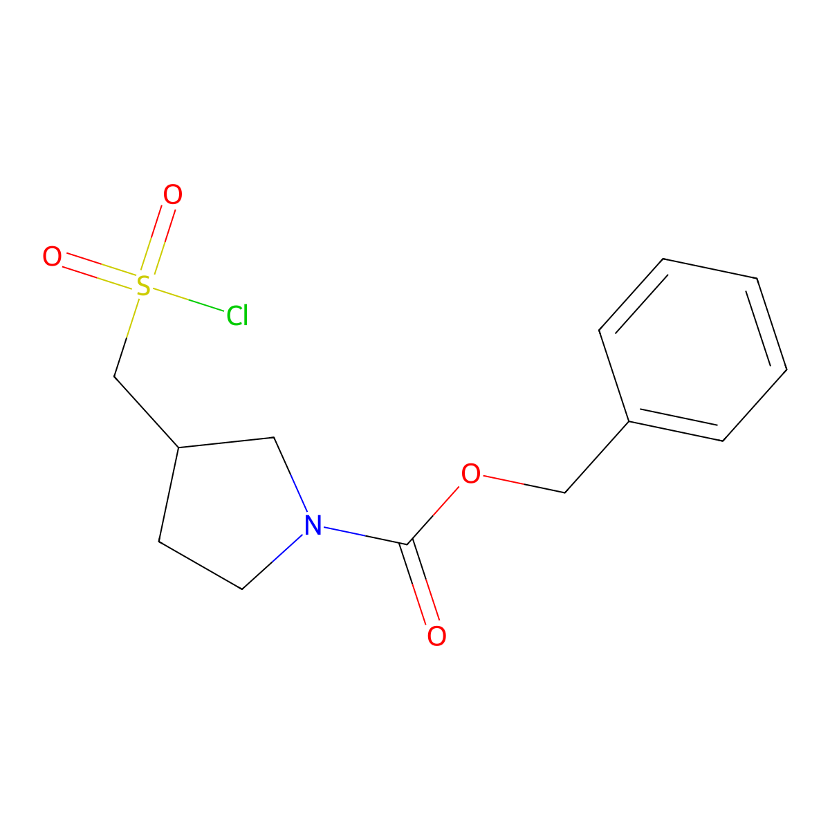 Benzyl 3-((chlorosulfonyl)methyl)pyrrolidine-1-carboxylate molecular structure, CAS 242459-80-9