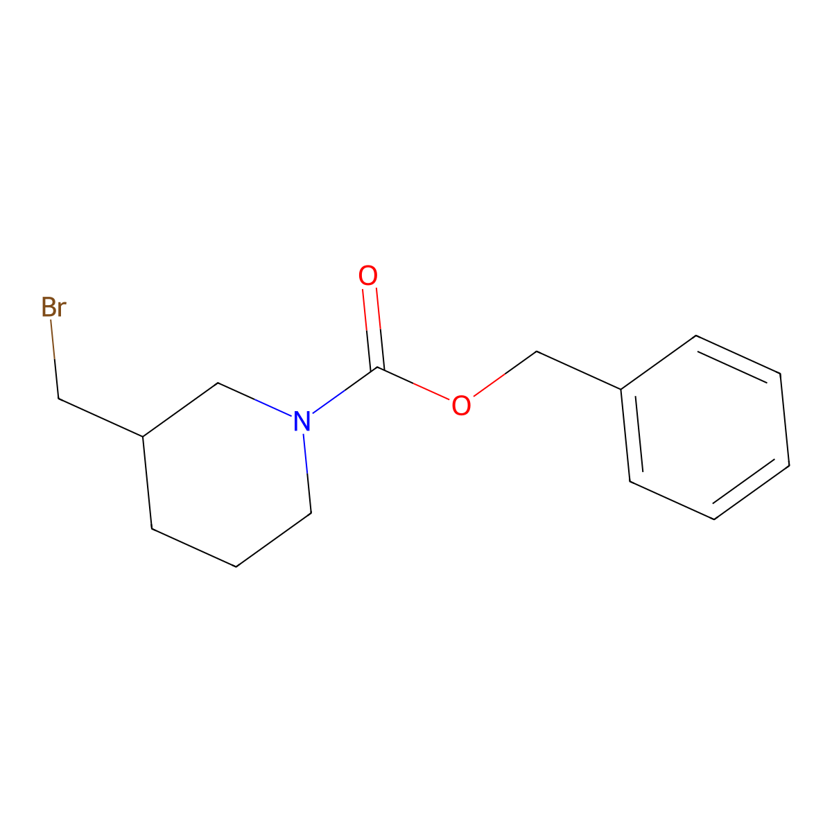Benzyl 3-(bromomethyl)piperidine-1-carboxylate molecular structure, CAS 242459-81-0