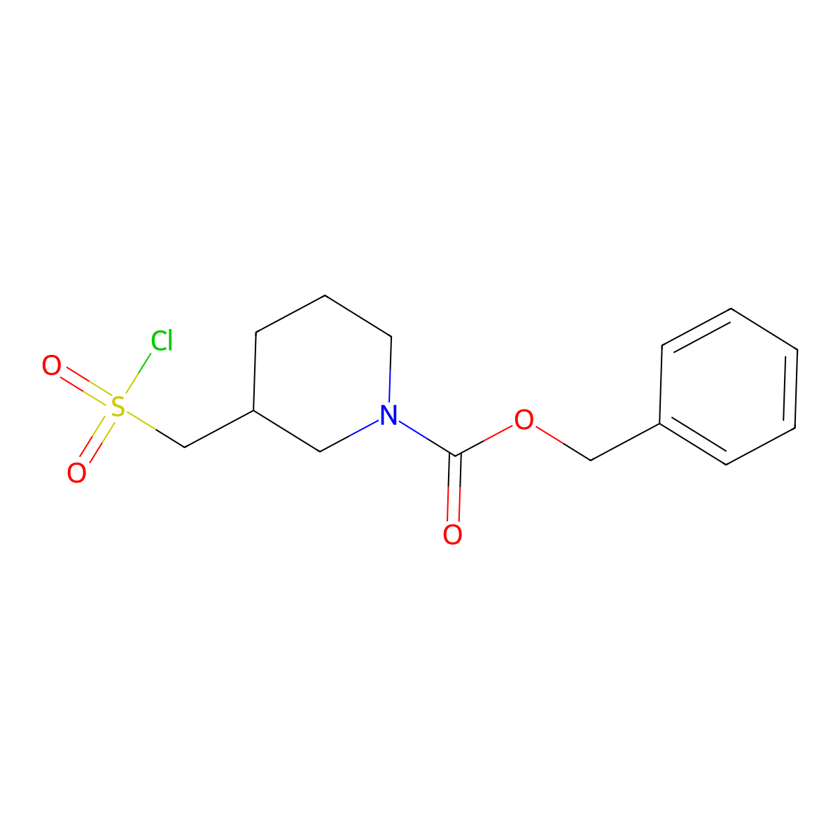 Benzyl 3-[(chlorosulfonyl)methyl]piperidine-1-carboxylate molecular structure, CAS 242459-83-2