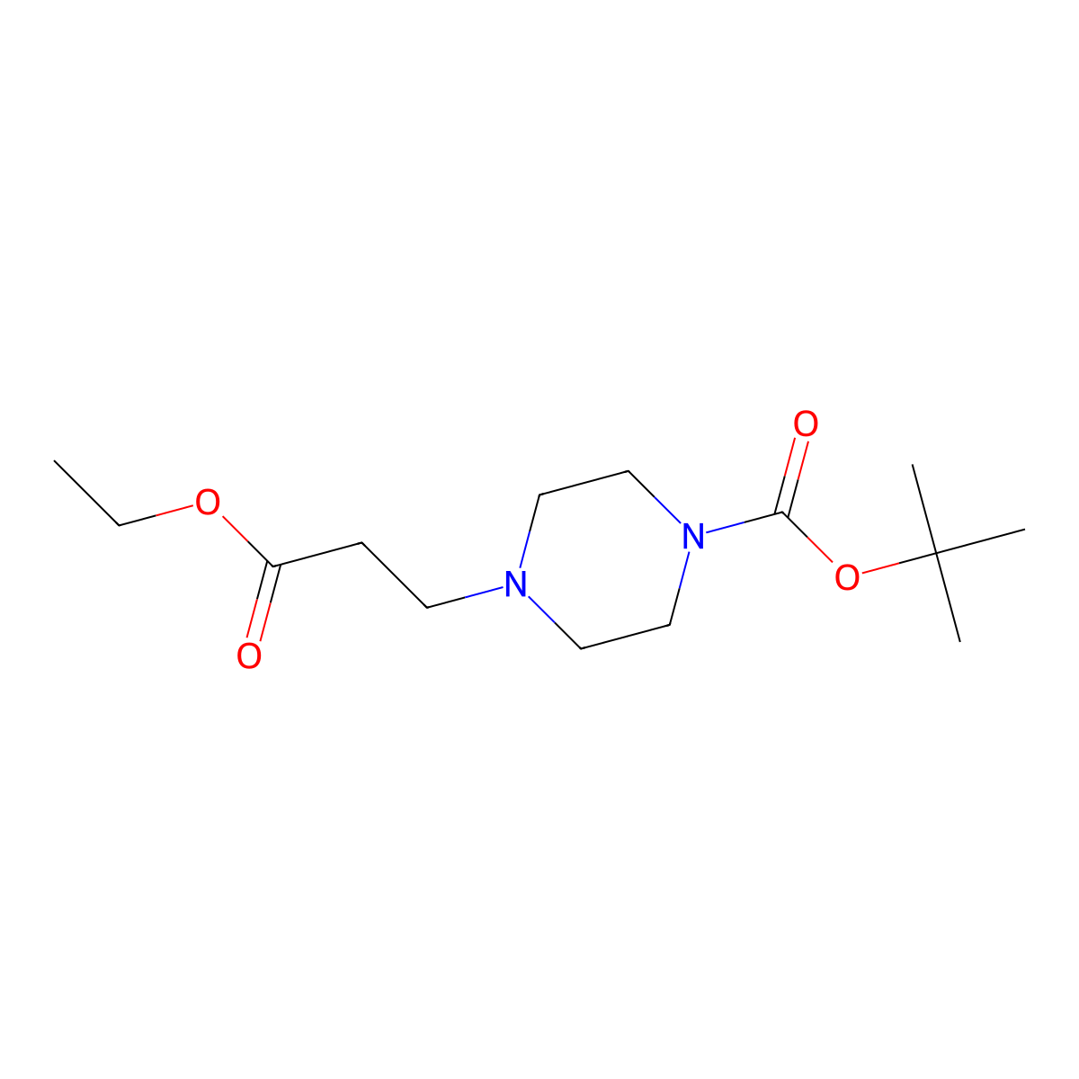 Tert-butyl 4-(3-ethoxy-3-oxopropyl)piperazine-1-carboxylate molecular structure, CAS 242459-96-7