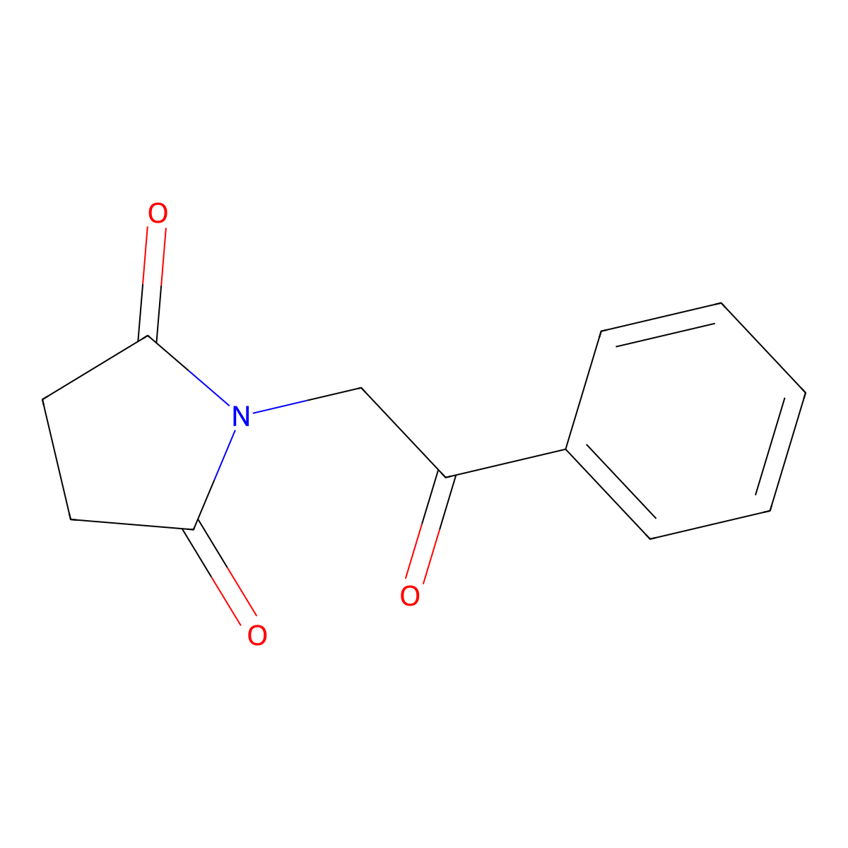 1-(2-Oxo-2-phenylethyl)pyrrolidine-2,5-dione molecular structure, CAS 24246-87-5