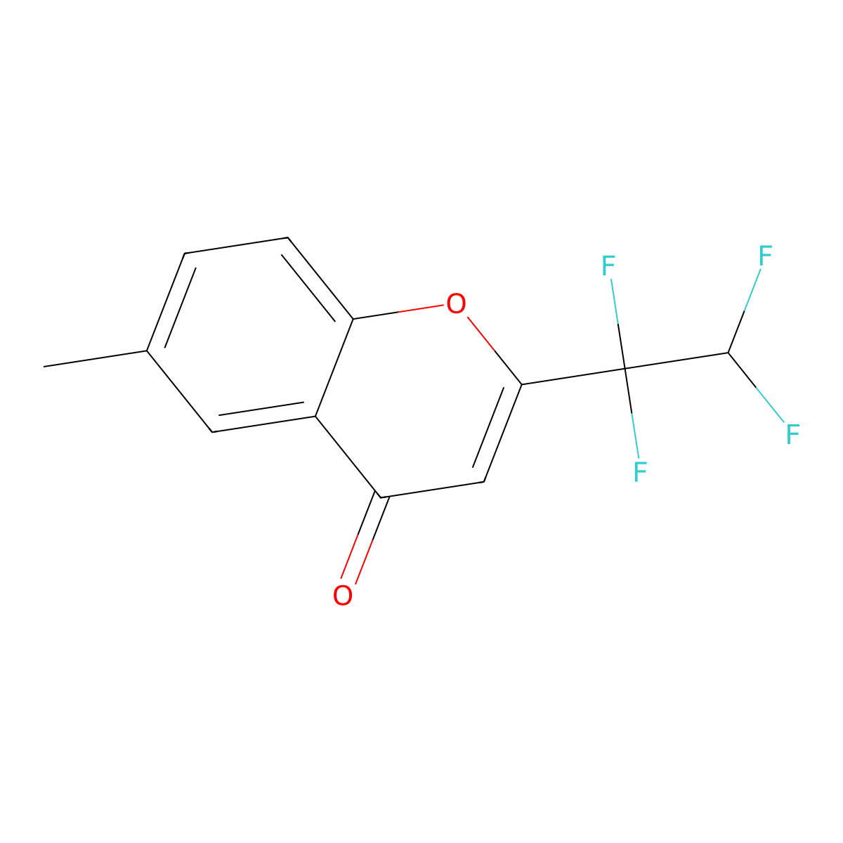 6-Methyl-2-(1,1,2,2-tetrafluoroethyl)chromen-4-one molecular structure, CAS 242460-37-3
