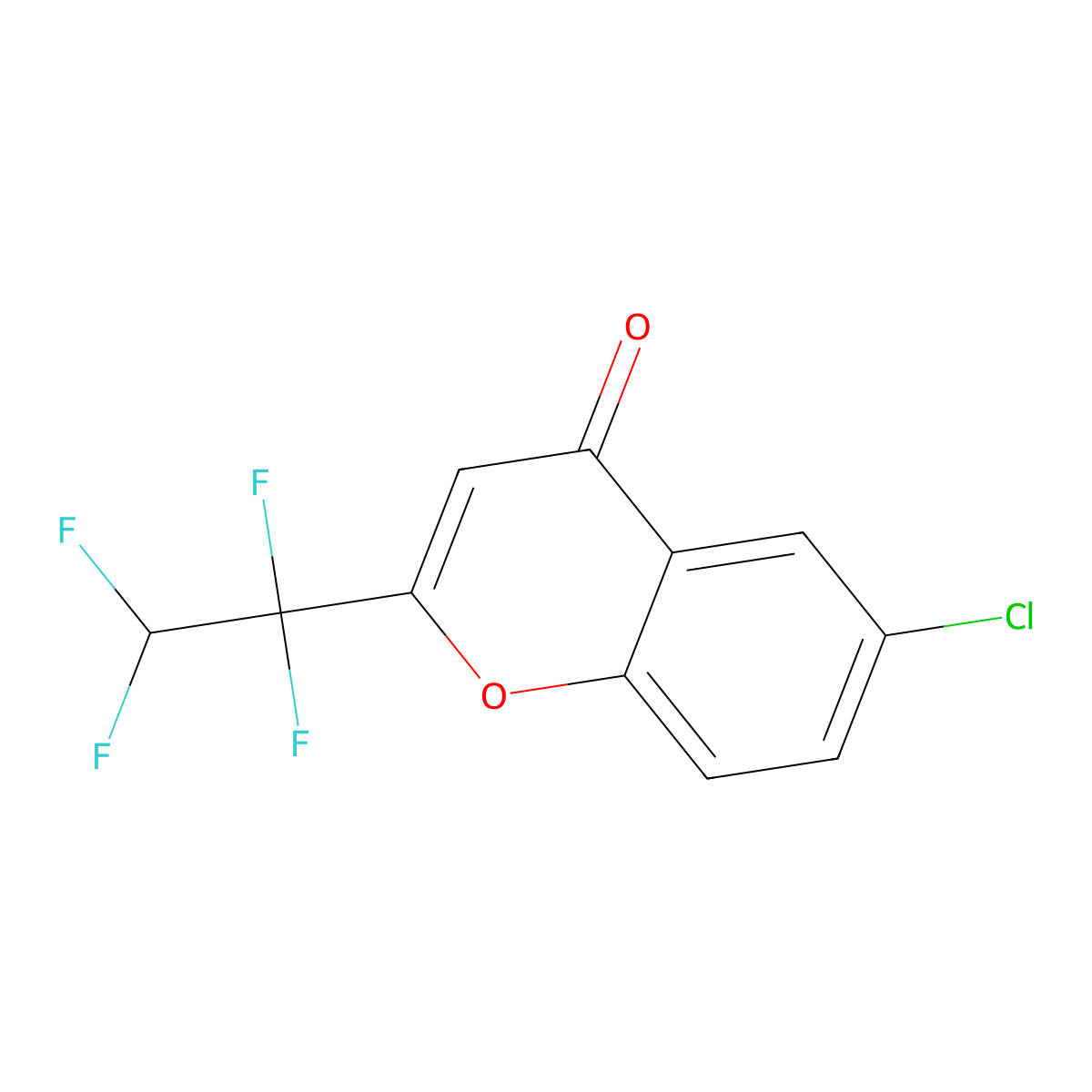 6-Chloro-2-(1,1,2,2-tetrafluoroethyl)chromen-4-one molecular structure, CAS 242460-39-5