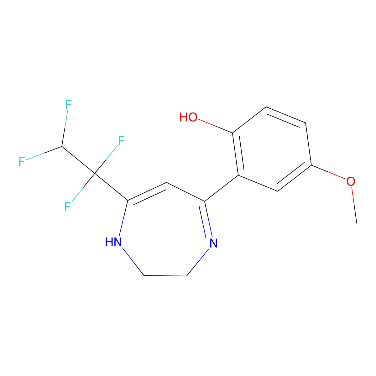 4-Methoxy-2-[7-(1,1,2,2-tetrafluoroethyl)-2,3-dihydro-1H-1,4-diazepin-5-yl]phenol molecular structure, CAS 242460-43-1