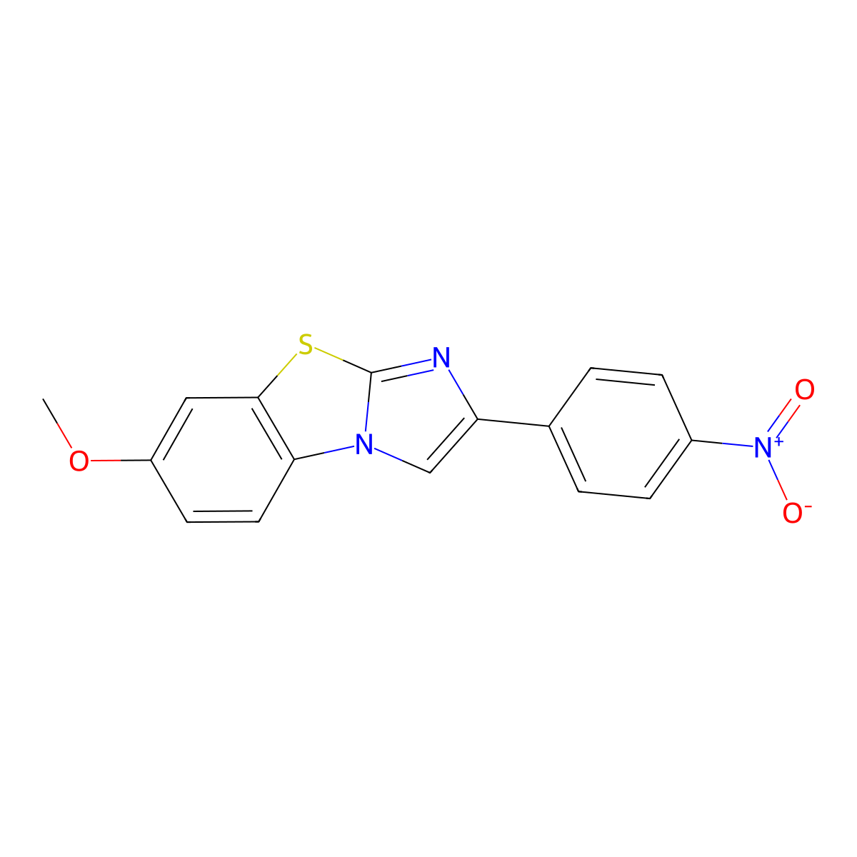 7-Methoxy-2-(4-nitrophenyl)imidazo[2,1-b]benzothiazole molecular structure, CAS 24247-22-1