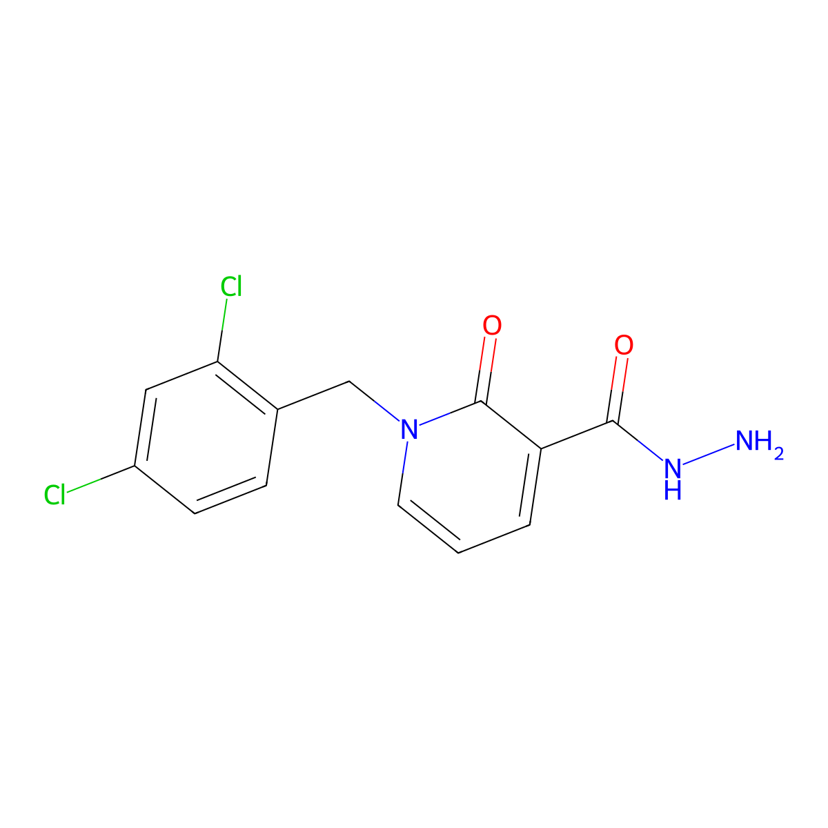 1-(2,4-Dichlorobenzyl)-2-oxo-1,2-dihydro-3-pyridinecarbohydrazide molecular structure, CAS 242471-86-9
