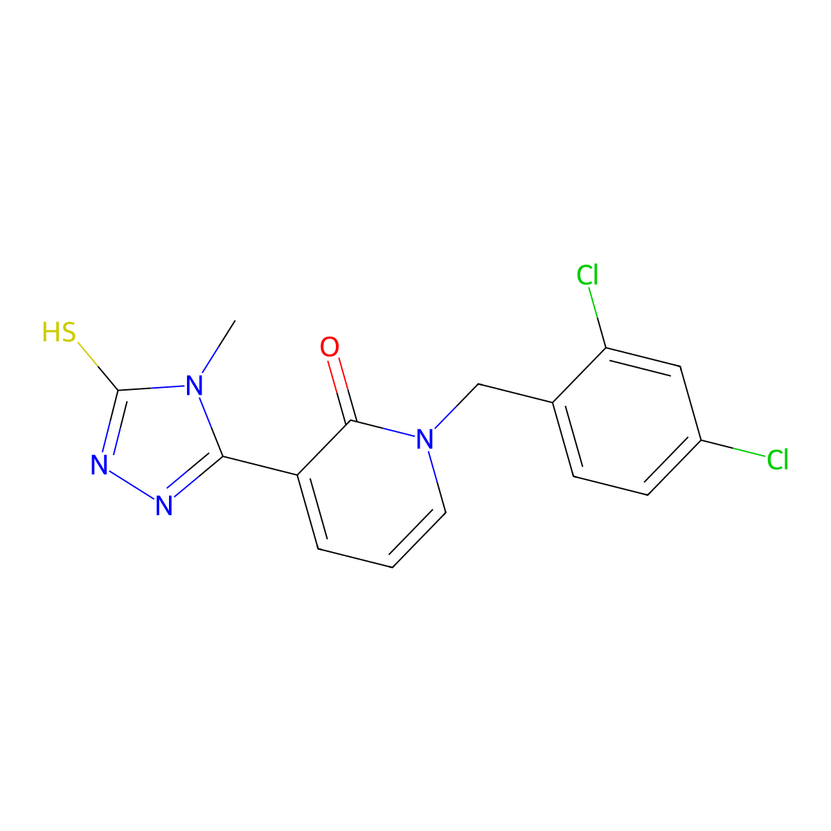 1-(2,4-dichlorobenzyl)-3-(4-methyl-5-sulfanyl-4H-1,2,4-triazol-3-yl)-2(1H)-pyridinone molecular structure, CAS 242471-91-6