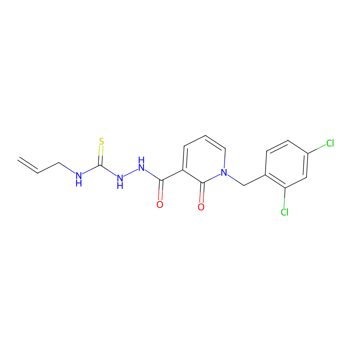 N-allyl-2-{[1-(2,4-dichlorobenzyl)-2-oxo-1,2-dihydro-3-pyridinyl]carbonyl}-1-hydrazinecarbothioamide molecular structure, CAS 242471-93-8