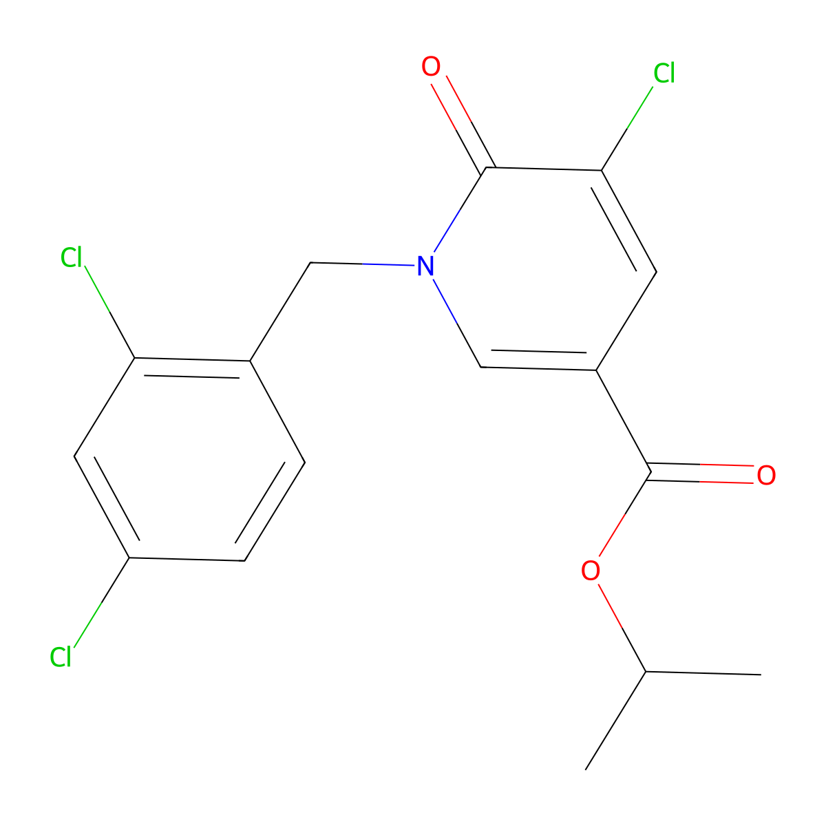 Isopropyl 5-chloro-1-(2,4-dichlorobenzyl)-6-oxo-1,6-dihydro-3-pyridinecarboxylate molecular structure, CAS 242471-96-1