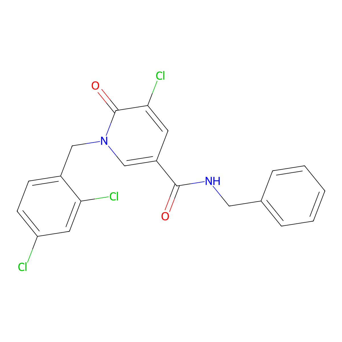 N-benzyl-5-chloro-1-(2,4-dichlorobenzyl)-6-oxo-1,6-dihydro-3-pyridinecarboxamide molecular structure, CAS 242472-03-3