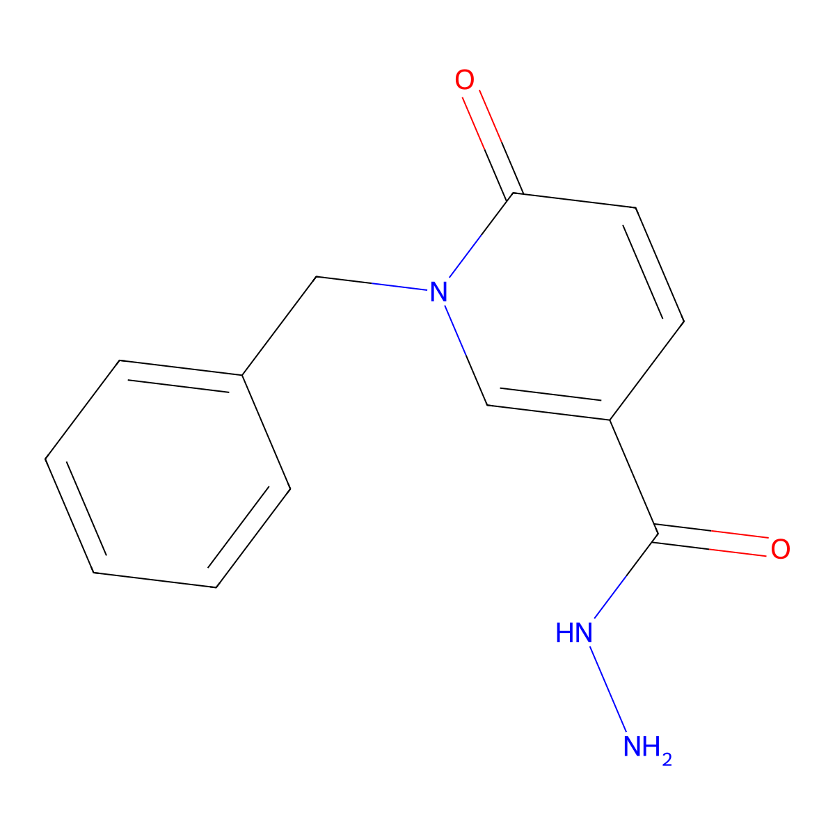 1-Benzyl-6-oxo-1,6-dihydro-3-pyridinecarbohydrazide molecular structure, CAS 242472-07-7
