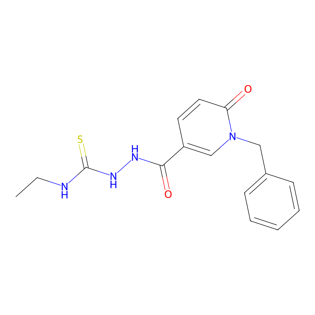 2-[(1-benzyl-6-oxo-1,6-dihydro-3-pyridinyl)carbonyl]-N-ethyl-1-hydrazinecarbothioamide molecular structure, CAS 242472-10-2