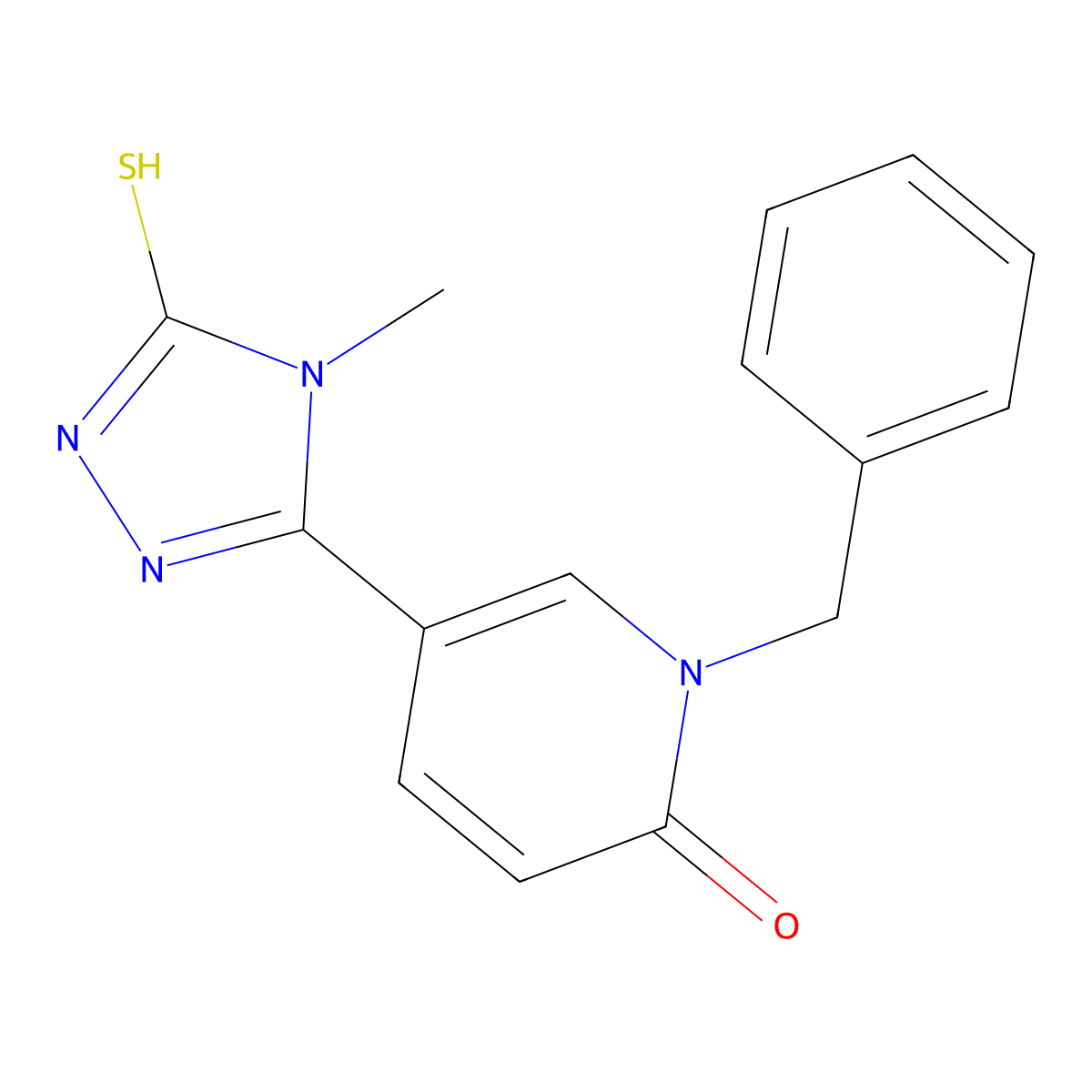 5-(4,5-Dihydro-4-methyl-5-thioxo-1H-1,2,4-triazol-3-yl)-1-(phenylmethyl)-2(1H)-pyridinone molecular structure, CAS 242472-11-3