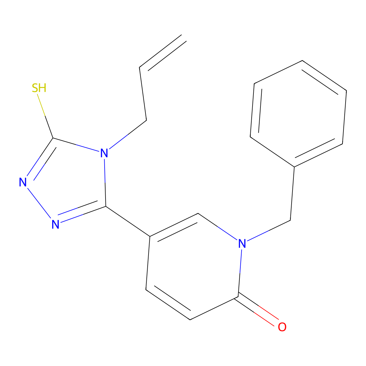 5-(4-allyl-5-sulfanyl-4H-1,2,4-triazol-3-yl)-1-benzyl-2(1H)-pyridinone molecular structure, CAS 242472-13-5