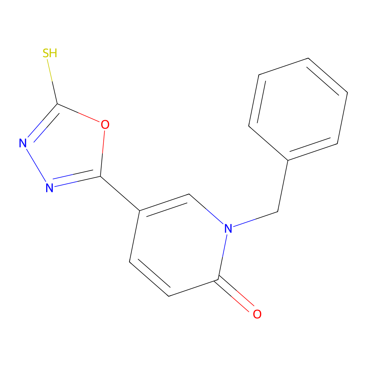 1-benzyl-5-(5-sulfanyl-1,3,4-oxadiazol-2-yl)-2(1H)-pyridinone molecular structure, CAS 242472-14-6