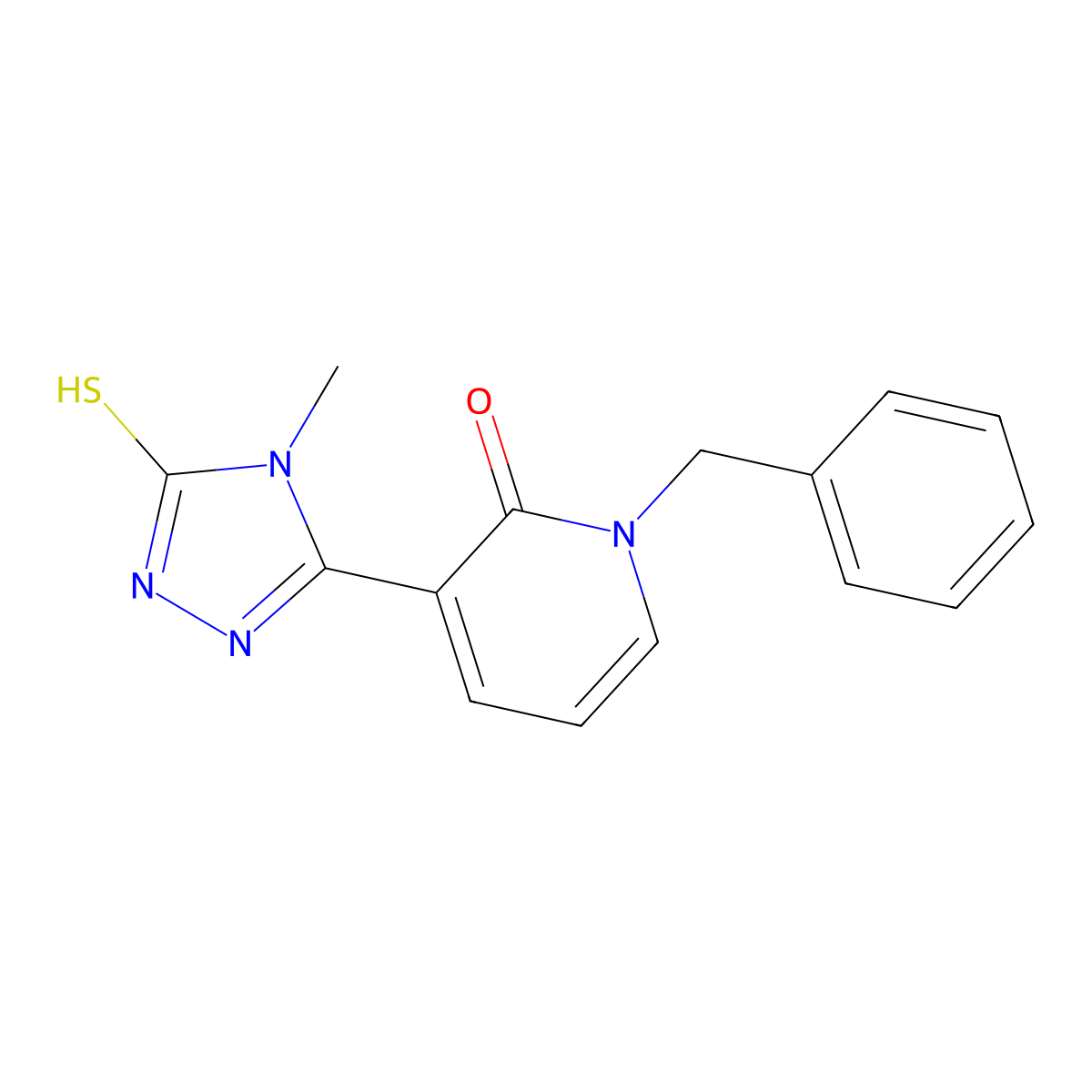 1-benzyl-3-(4-methyl-5-sulfanyl-4H-1,2,4-triazol-3-yl)-2(1H)-pyridinone molecular structure, CAS 242472-19-1