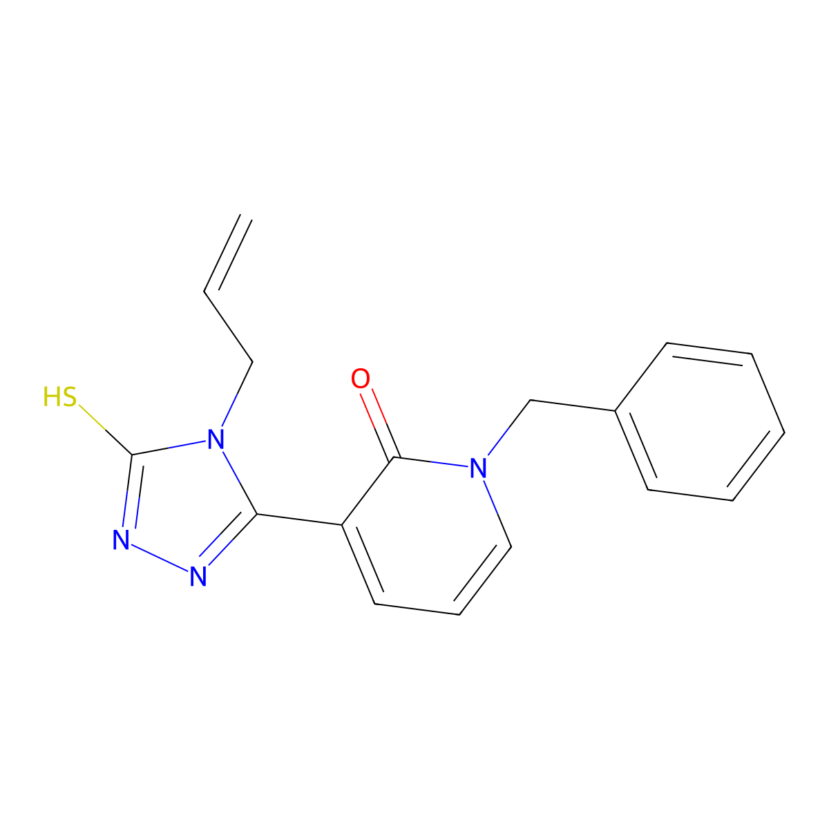 3-(4-allyl-5-sulfanyl-4H-1,2,4-triazol-3-yl)-1-benzyl-2(1H)-pyridinone molecular structure, CAS 242472-20-4