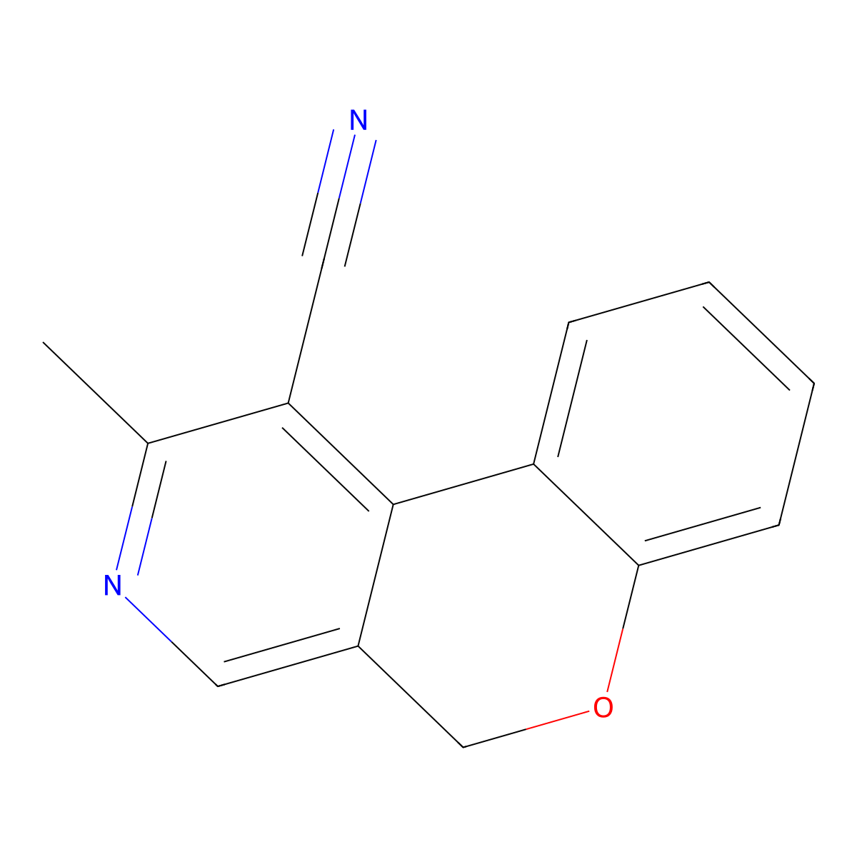 2-methyl-5H-chromeno[3,4-c]pyridine-1-carbonitrile molecular structure, CAS 242474-54-0