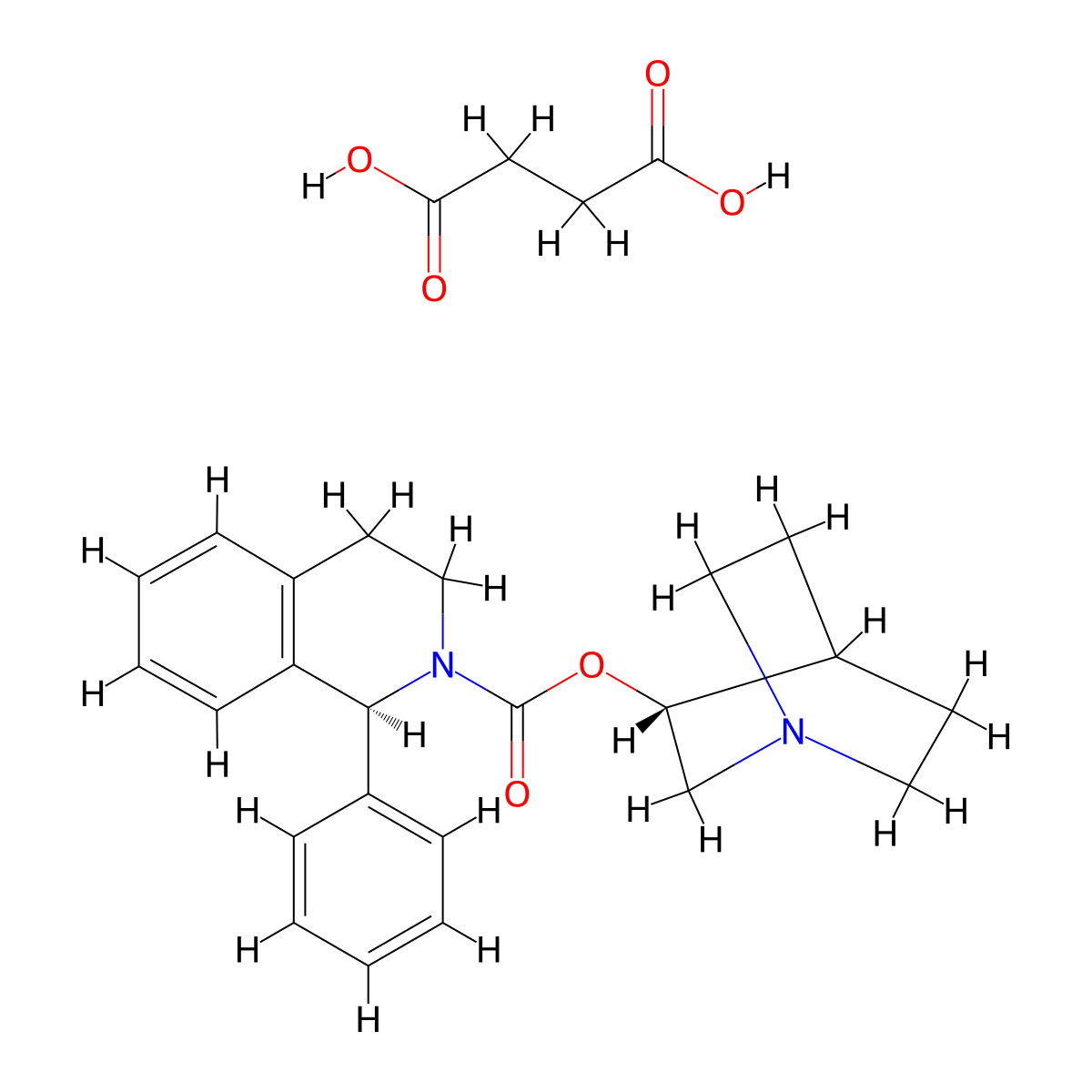 Solifenacin Succinate molecular structure, CAS 242478-38-2