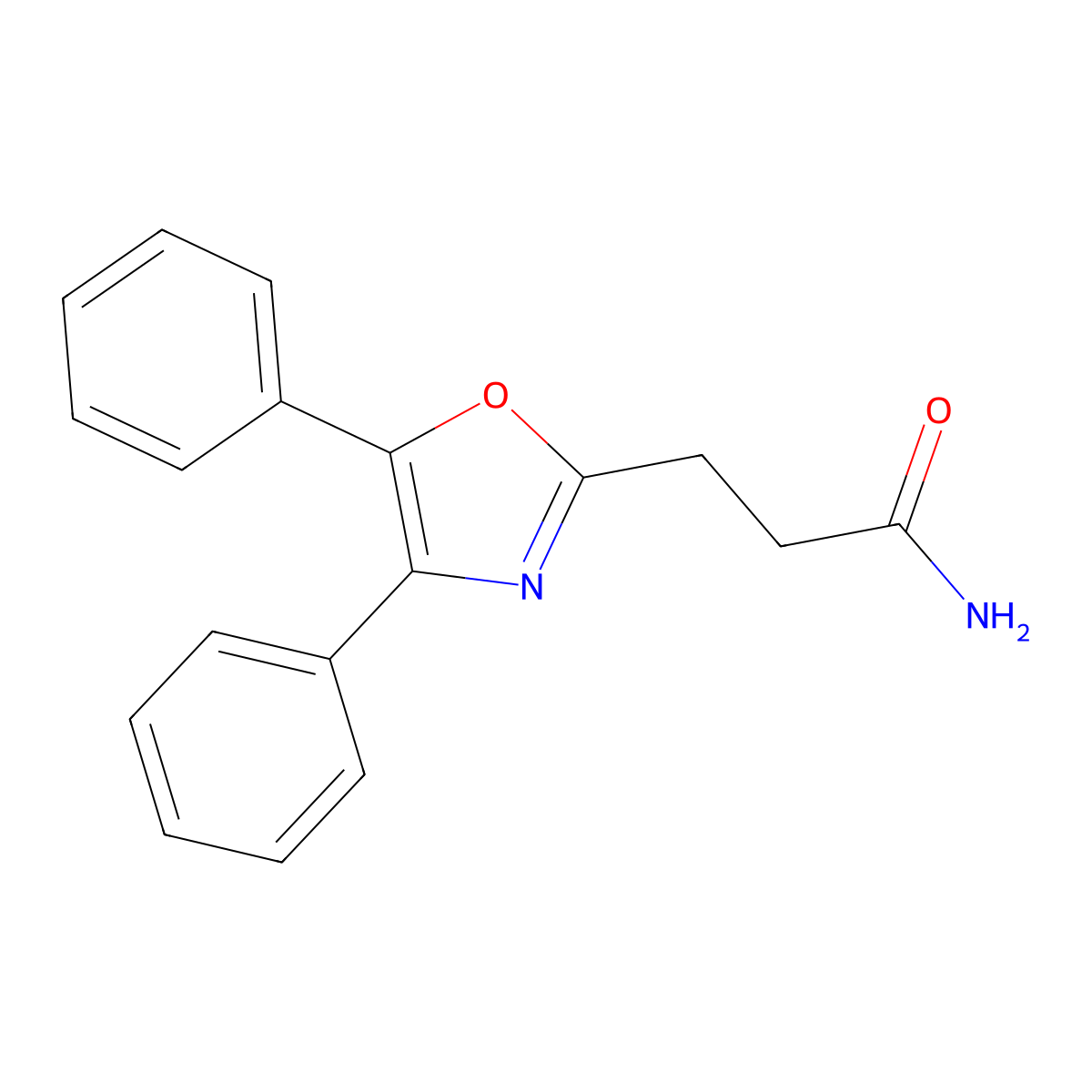 2-Oxazolepropanamide, 4,5-diphenyl- molecular structure, CAS 24248-49-5