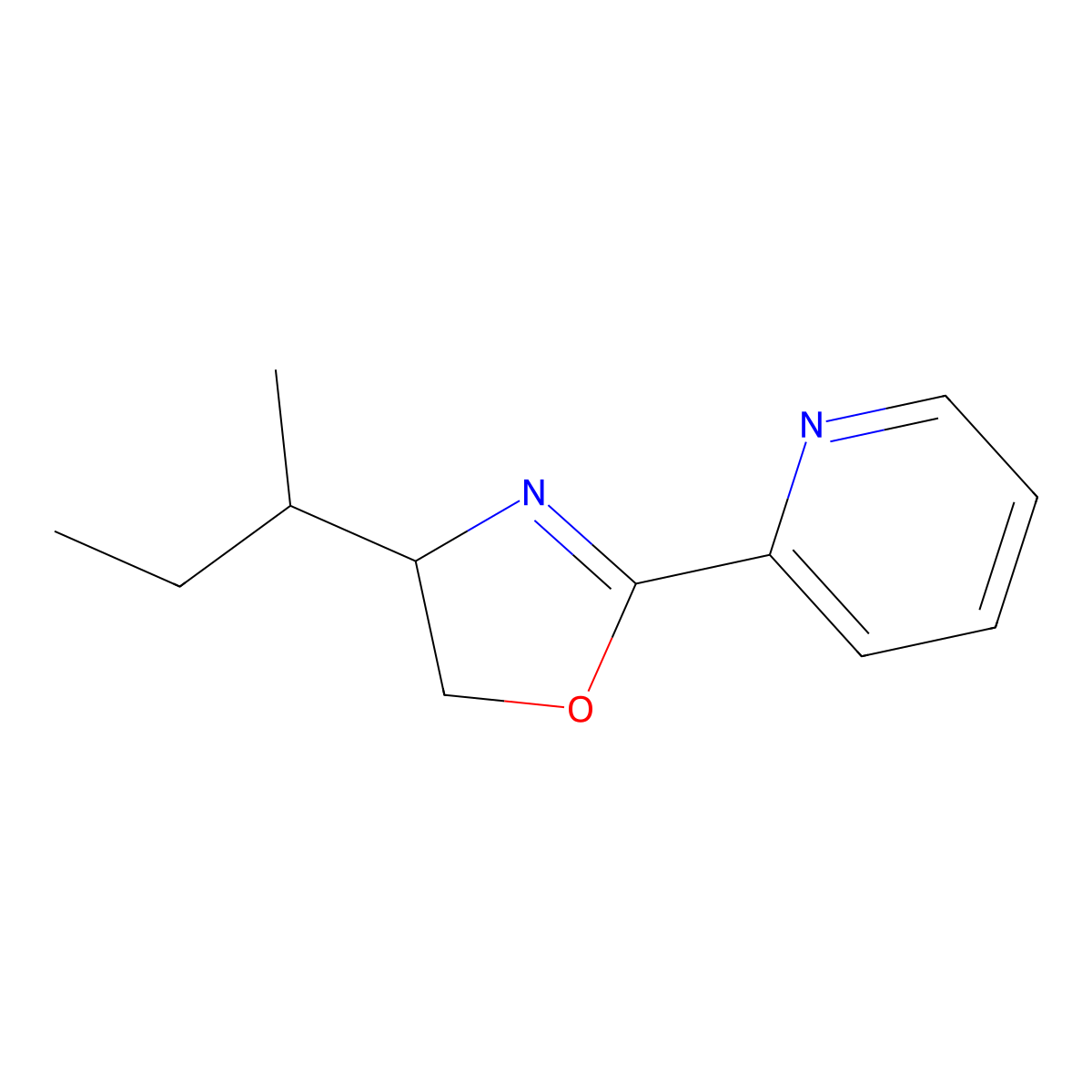 4-Butan-2-yl-2-pyridin-2-yl-4,5-dihydro-1,3-oxazole molecular structure, CAS 242482-27-5