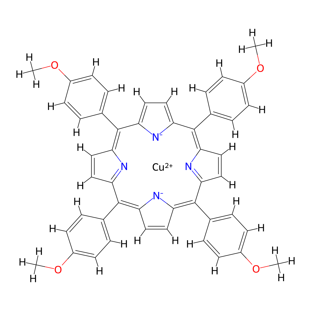 Cupper(II) tetramethoxyphenylporphyrin molecular structure, CAS 24249-30-7