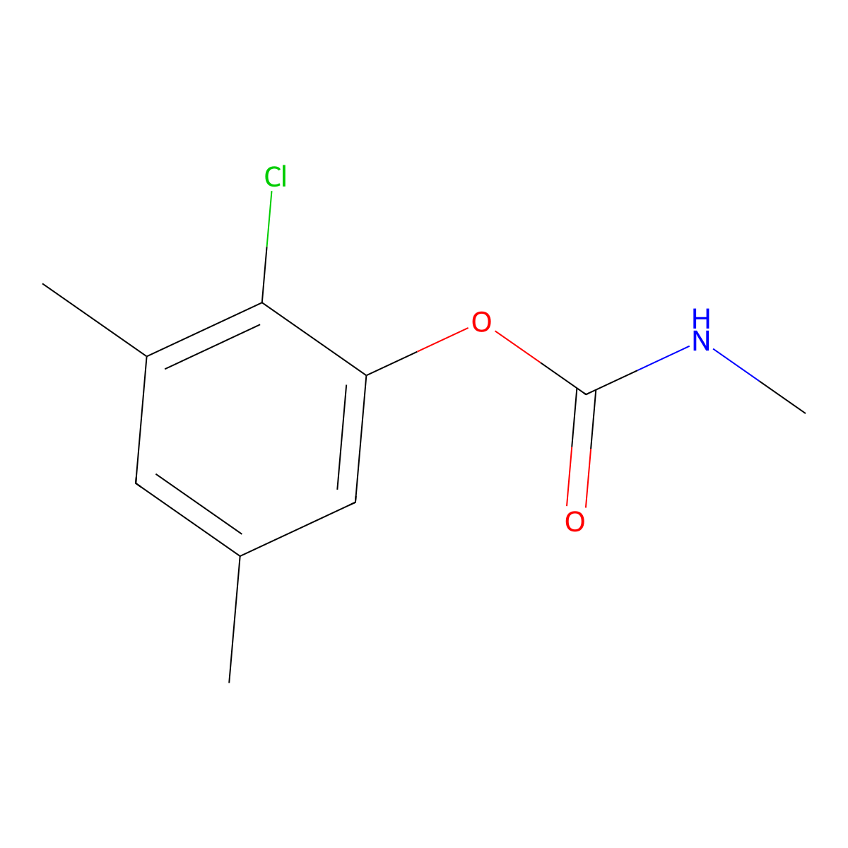 Carbamic acid, methyl-, 2-chloro-3,5-xylyl ester molecular structure, CAS 2425-08-3