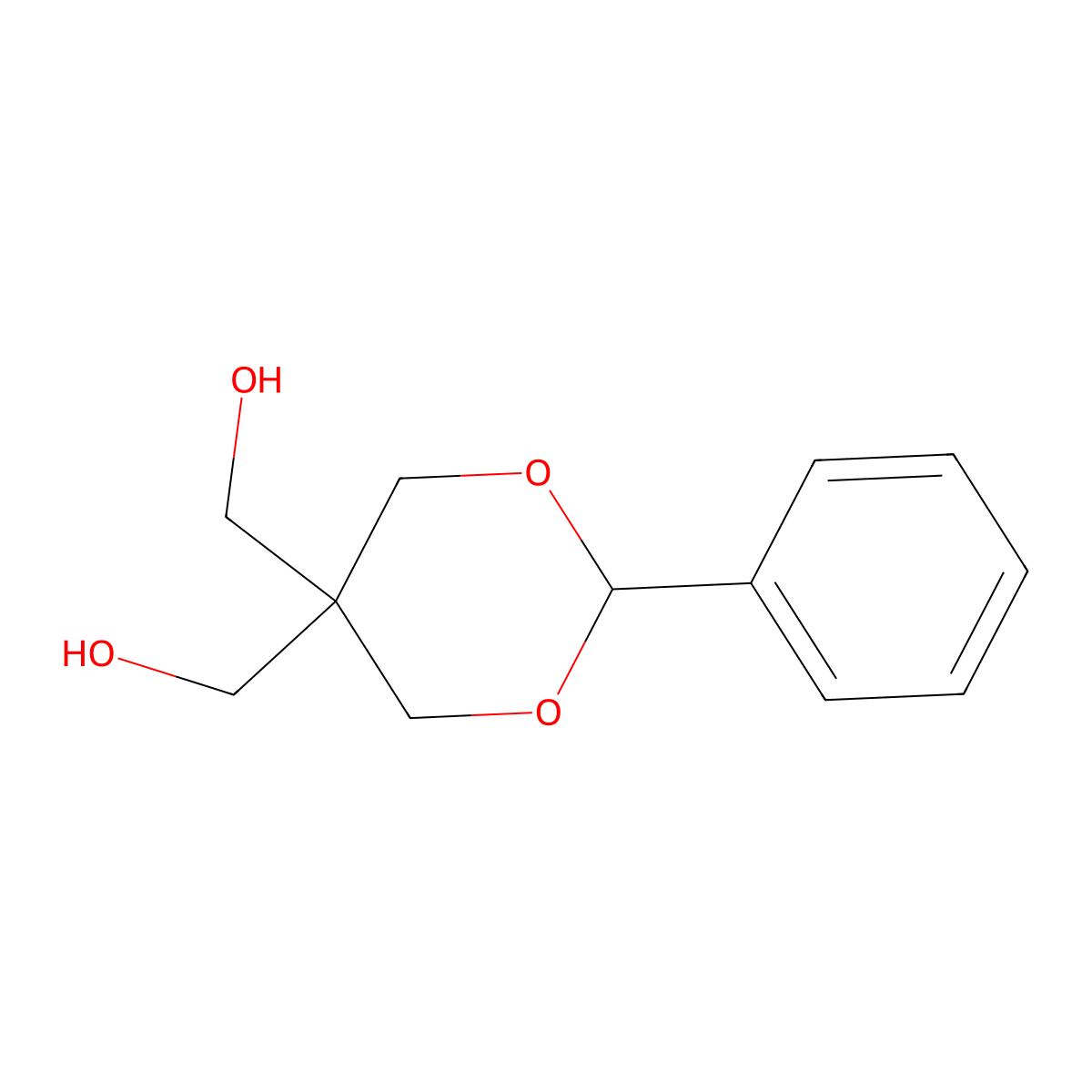 Mono-o-benzylidinepentaerythritol molecular structure, CAS 2425-41-4