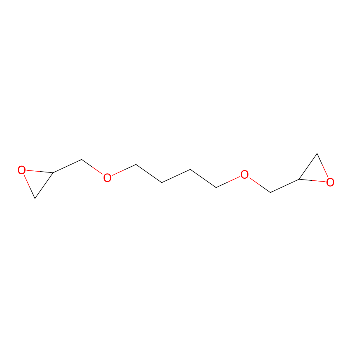 1,4-Butanediol diglycidyl ether molecular structure, CAS 2425-79-8