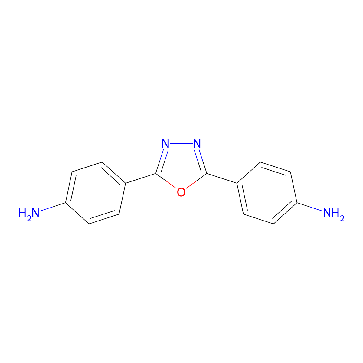 4,4'-(1,3,4-Oxadiazole-2,5-diyl)dianiline molecular structure, CAS 2425-95-8